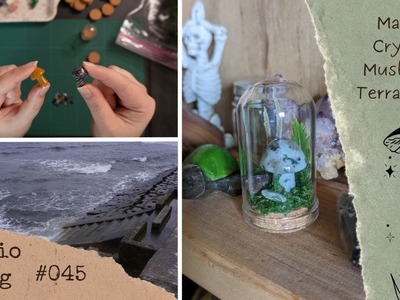 Studio Vlog #45. Mushroom Crystal Terrariums. DIY Goblincore Decore. Making Small Business items