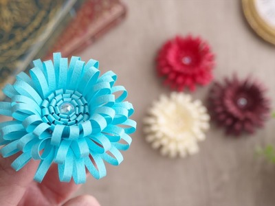 ペーパークイリング風 ふわっと可愛いペーパーフラワーの作り方 -DIY How to Make Cute Paper Flowers. Tutorial