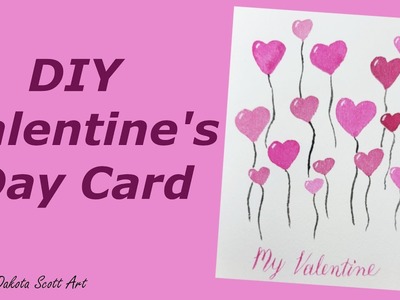 Valentine's Day Card Tutorial for Beginners (Simple DIY Watercolour Painting)