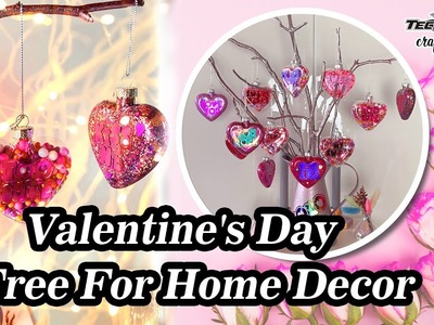 Valentine's Day Tree with Vinyl Decals For Home Decorations | TeckWrapCraft DIY Tutorial