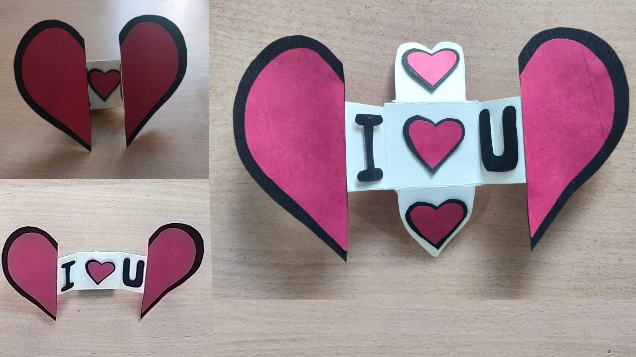 Valentines Day Card Making Ideas.DIY Greeting Card.Heart Shape Card Tutorial.#diy #viralvideo