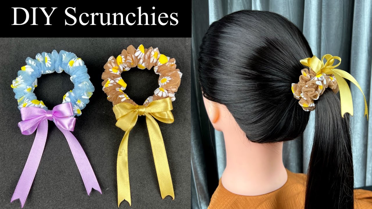 Very Easy for Everyone ✅✅ DIY Net Fabric Scrunchies. How to make scrunchies sewing tutorial.