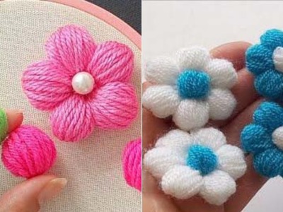 Wonderfull????Super Easy knitting for Beginners✔How to make beautiful eye catching crochet flower?Puff