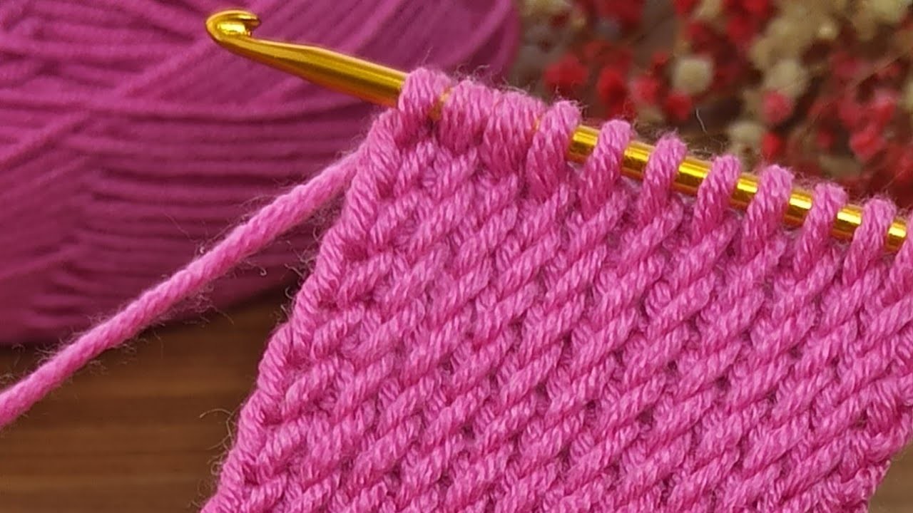 Wow????Very easy Tunisian crochet baby bandana lonline tutorial for beginners #crochet #tunisiancrochet