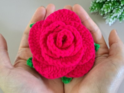 Amazing! Crochet rose 3D