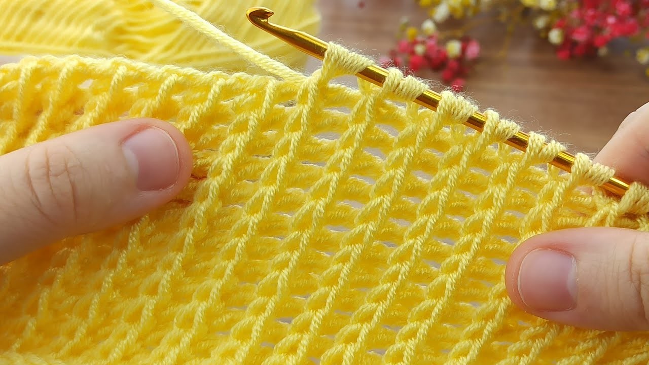 ????Amazing???????? *~Trend~ *Super easy tunisian* knitting pattern online tutorial for new learners