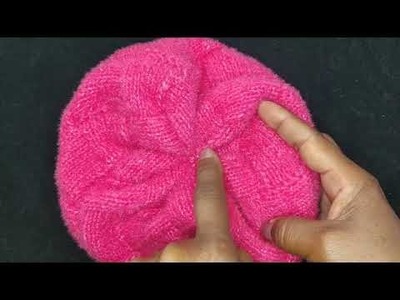 Cap with flap knitting design very easy and very beautiful, topi, cap, hat,. . 