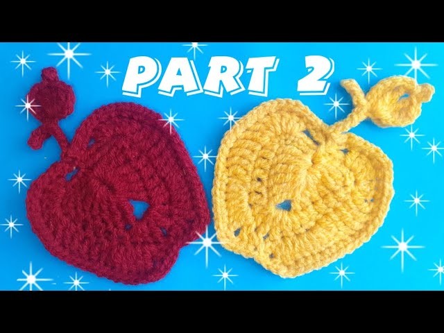 Crochet Applique Apple - PART 2 ???? Crochet Fruit applique ???? Crochet Applique tutorial