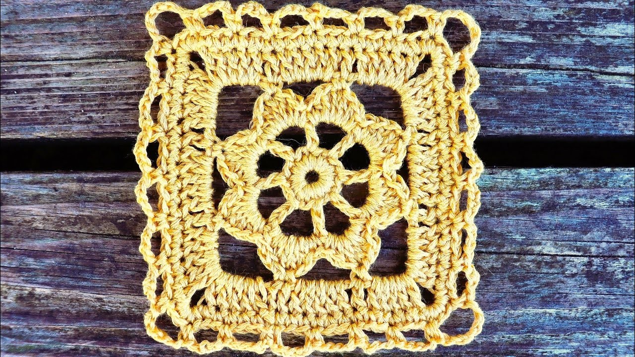 Crochet Flower Square Step By Step Tutorial Part 1
