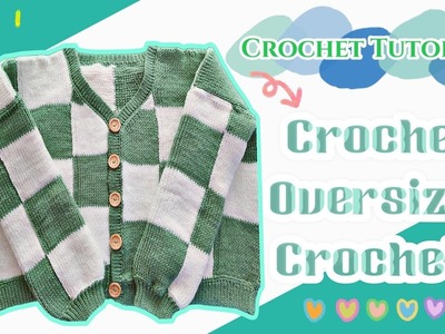 Crochet Oversize Cardigan​.easy crochet Cardigan. knitting patterns | Pimdaocrochet&DIY