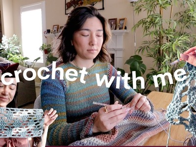 Crochet with me | lounge shorts, knit dress, lace bolero