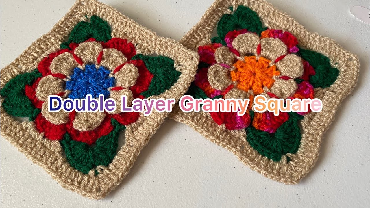 Double Layered Flower Crochet Granny Square #109