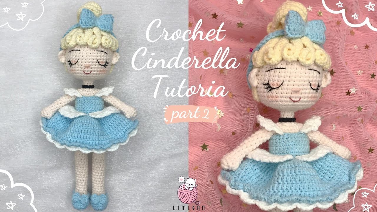 How to crochet a Disney Princess part 2.2- Crochet doll hair wig- Easy and cute crochet tutorial