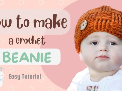How to crochet a hat tutorial, how to knit a beanie step by step, como tejer gorro a crochet