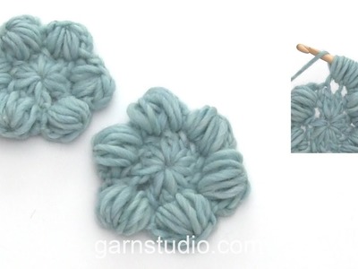 How to crochet a puff stitch flower