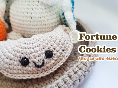 How to crochet amigurumi fortune cookies keychain| free tutorial and pattern