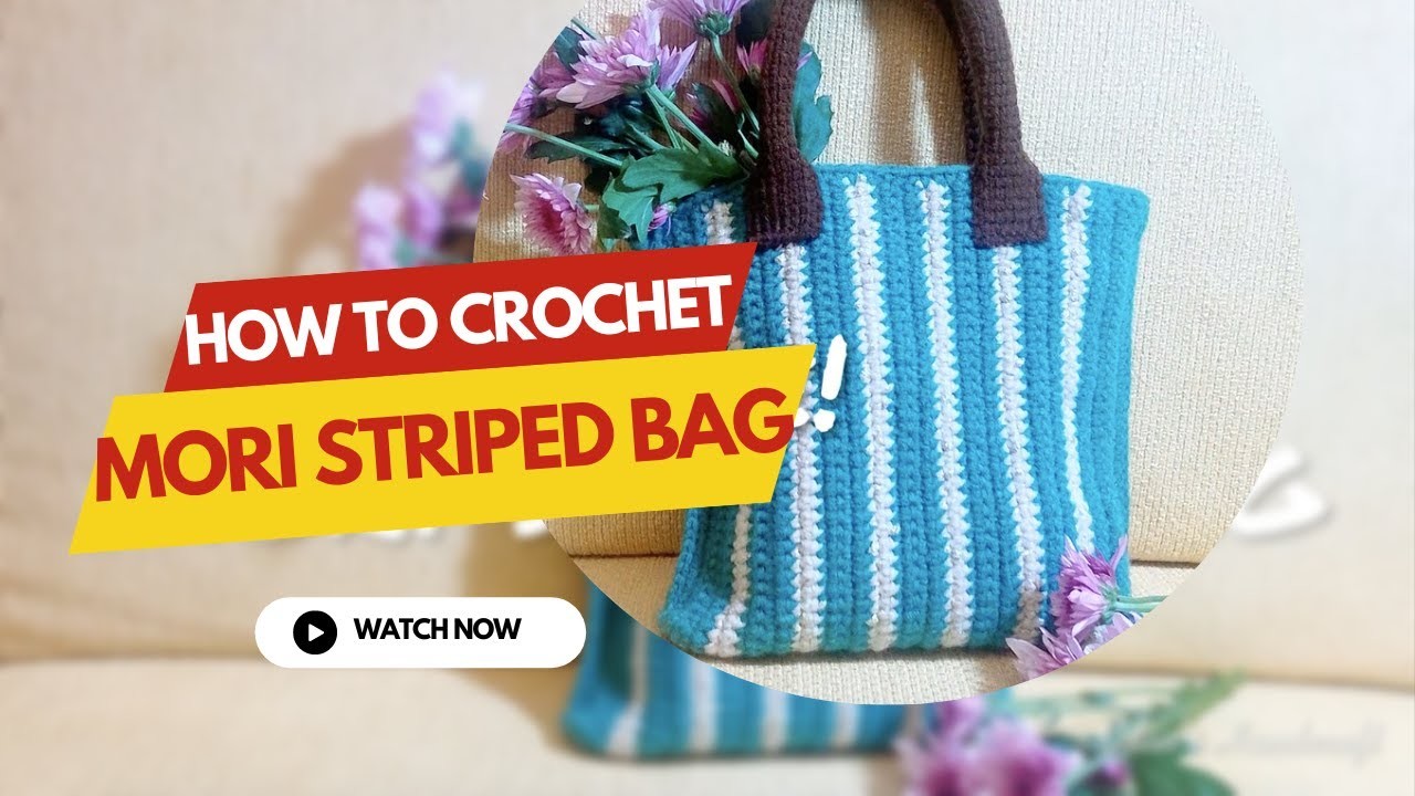 How to crochet mori striped bag?Very easy crochet for beginners.the bag can fit the whole forest in.
