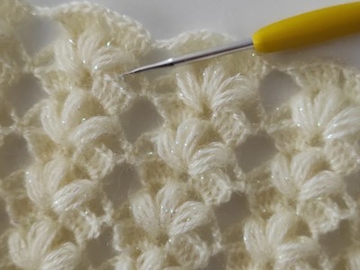 How to Crochet Rectangular Shawl - Easy Crochet Knitting Shawl Pattern For Beginners - Crochet Shawl