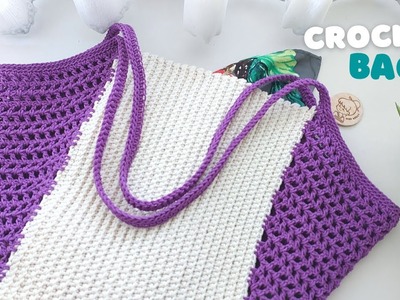 How to Crochet Shoulder Bag | Crochet Tote Bag Tutorial Beginners Friendly | ViVi Berry Crochet