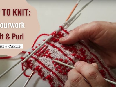 How to knit a stranded colourwork design which includes knits and purls by ARNE & CARLOS.