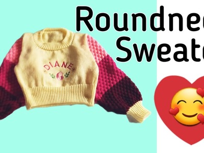 How To Knit Roundneck Sweater #knitting #knittingforbeginners