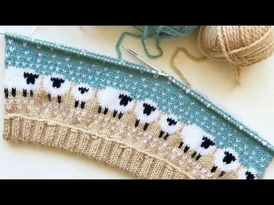 How to knit sheep on baby sweater