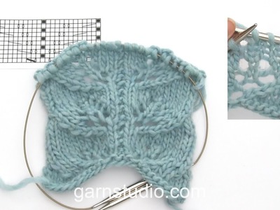 How to knit the lace pattern in DROPS 139-3 and 139-4