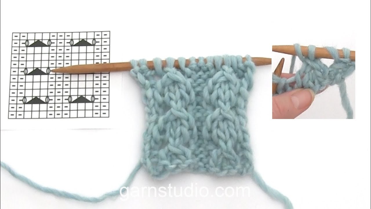 How to knit the lace pattern in DROPS 148-11 and 148-12