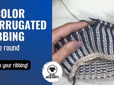 How to knit the two color corrugated ribbing in the round.