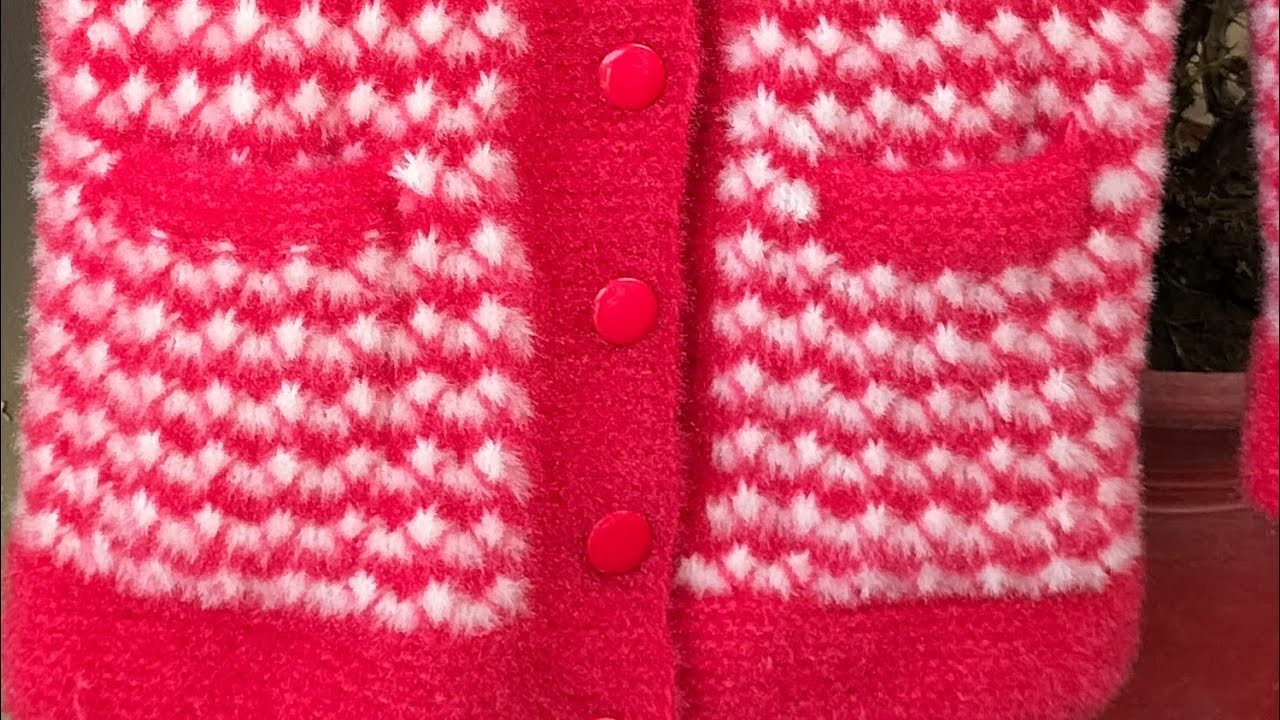 How to make Left and right side pocket in two colours sweter ? #knitting design