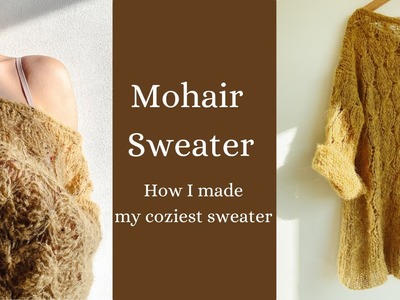 Knit a cozy mohair sweater with me - step by step knitting tutorial #knitting #diy #sweater