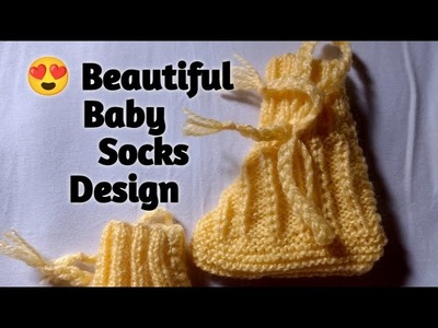 Knitting Beautiful Baby Socks Design. 2-3 Months k Bacche k liye  Socks Design. 
