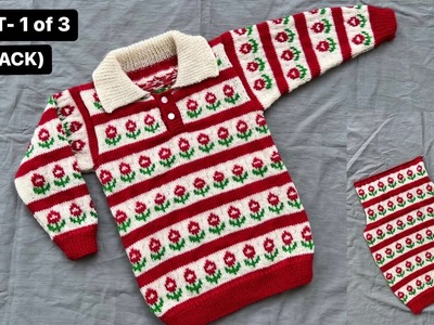 New Sweater for 2 to 3 year old baby|Flower Knitting design|Sweater back|Part-1|Woolen Tutorial#102