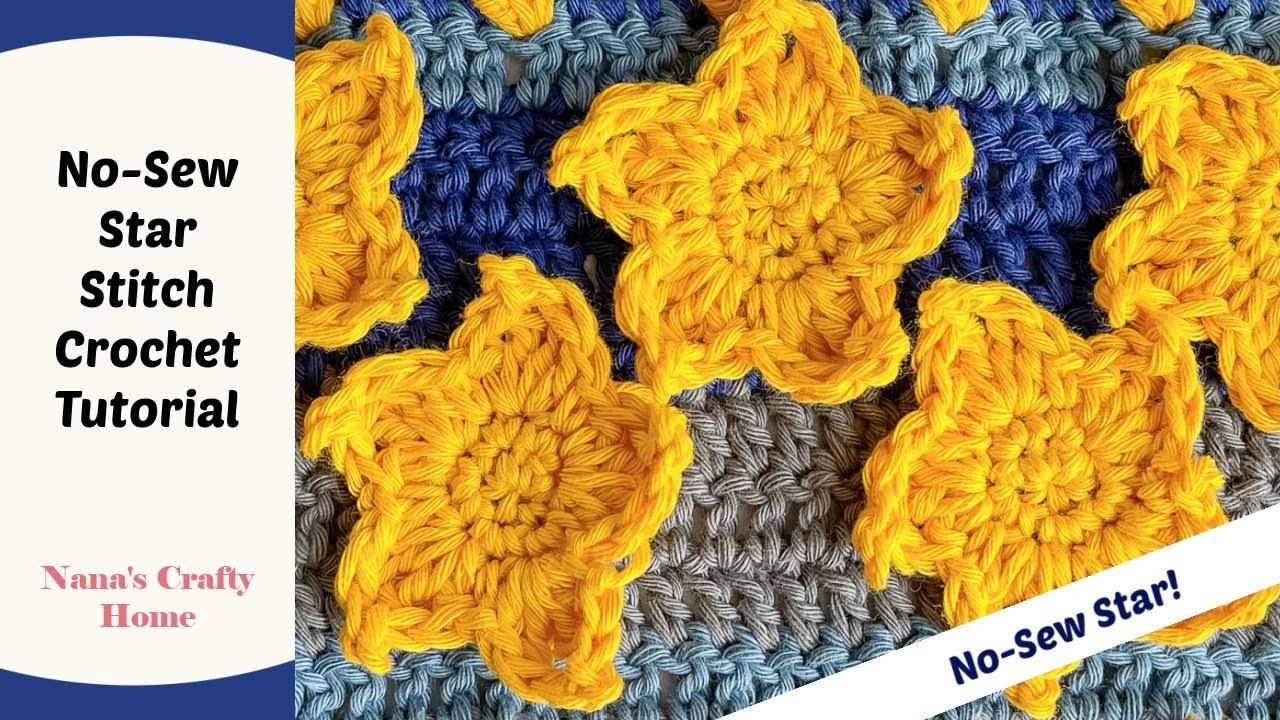 No sew crochet star stitch tutorial for blankets and so much more!