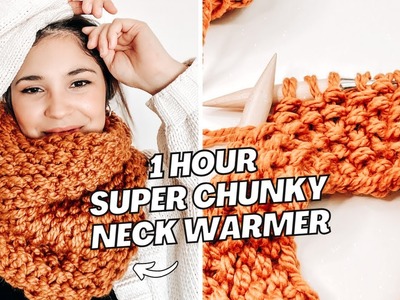 ONE HOUR Super Chunky Neckwarmer | Knitting Tutorial | CJ Design Blog