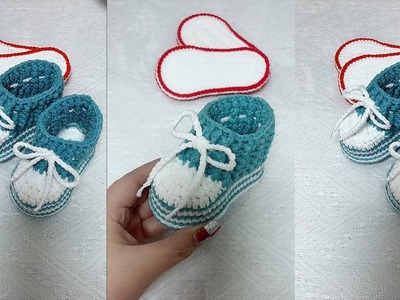 SO GORGEOUS ???????? Beautiful and Super Cute Crochet Baby Shoe. Baby Booties Hand work Tutorial