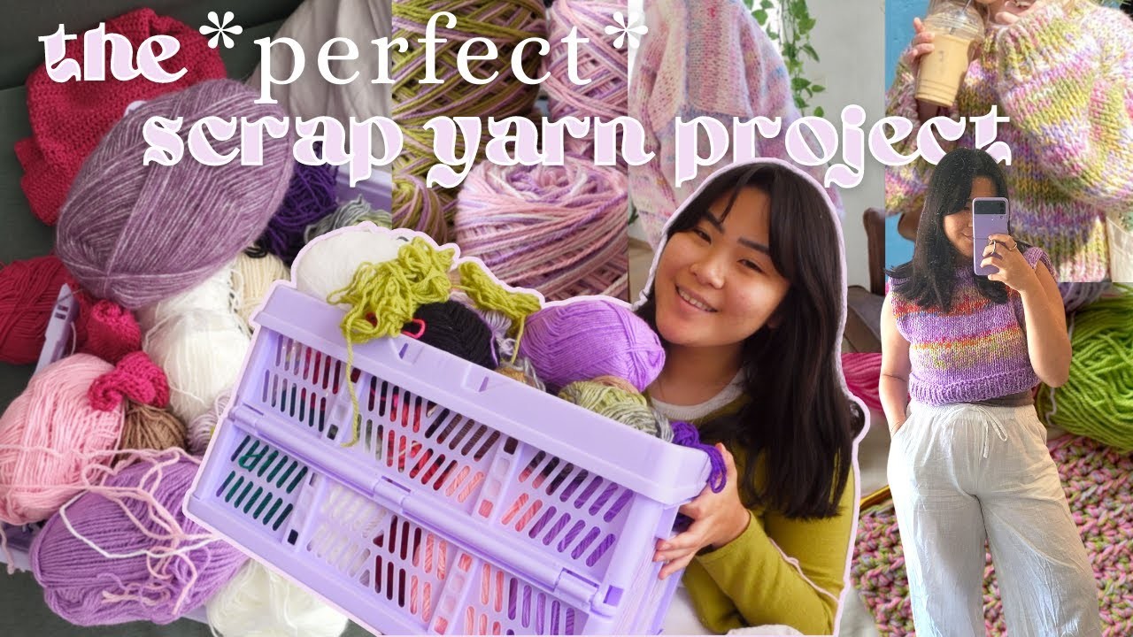 THIS is the *perfect* scrap yarn project… (you need to try this!!) ????✨also, I learnt how to knit!!!