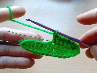 Wow||great idea to crochet tulip leaves|how to crochet leaves for beginners