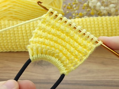 Wow????Very easy Tunisian crochet baby bandana lonline tutorial for beginners #crochet #tunisiancrochet