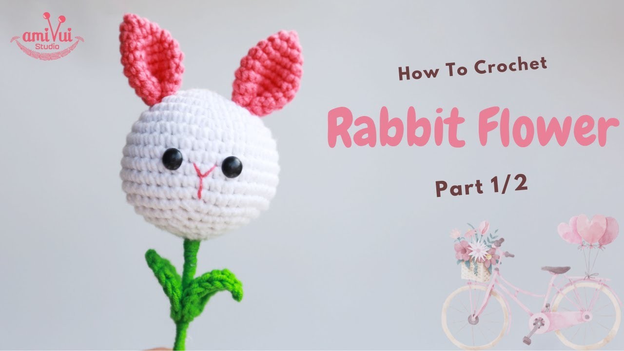 #216 | Amigurumi Rabbit Flower (1.2) | How To Crochet Flower Amigurumi | @AmivuiStudio