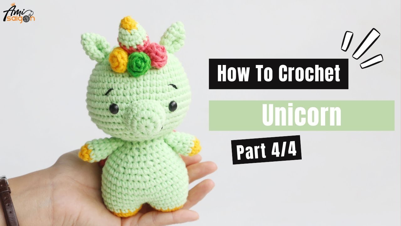 #451 |  Amigurumi Unicorn (4.4)| How To Crochet Animal Amigurumi | @AmiSaigon