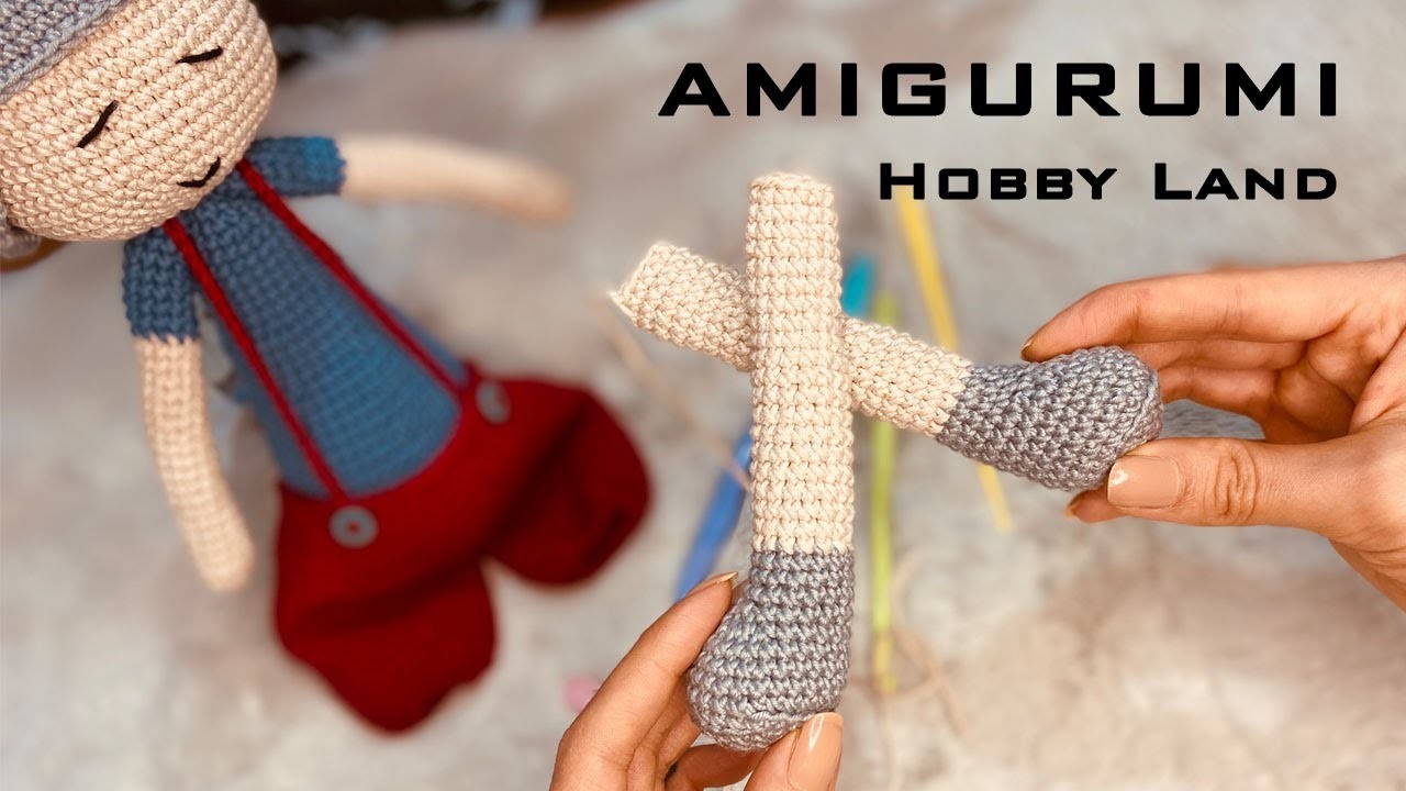 Amigurumi Tutorial for Beginners _ HOW to Crochet doll leg & shoes