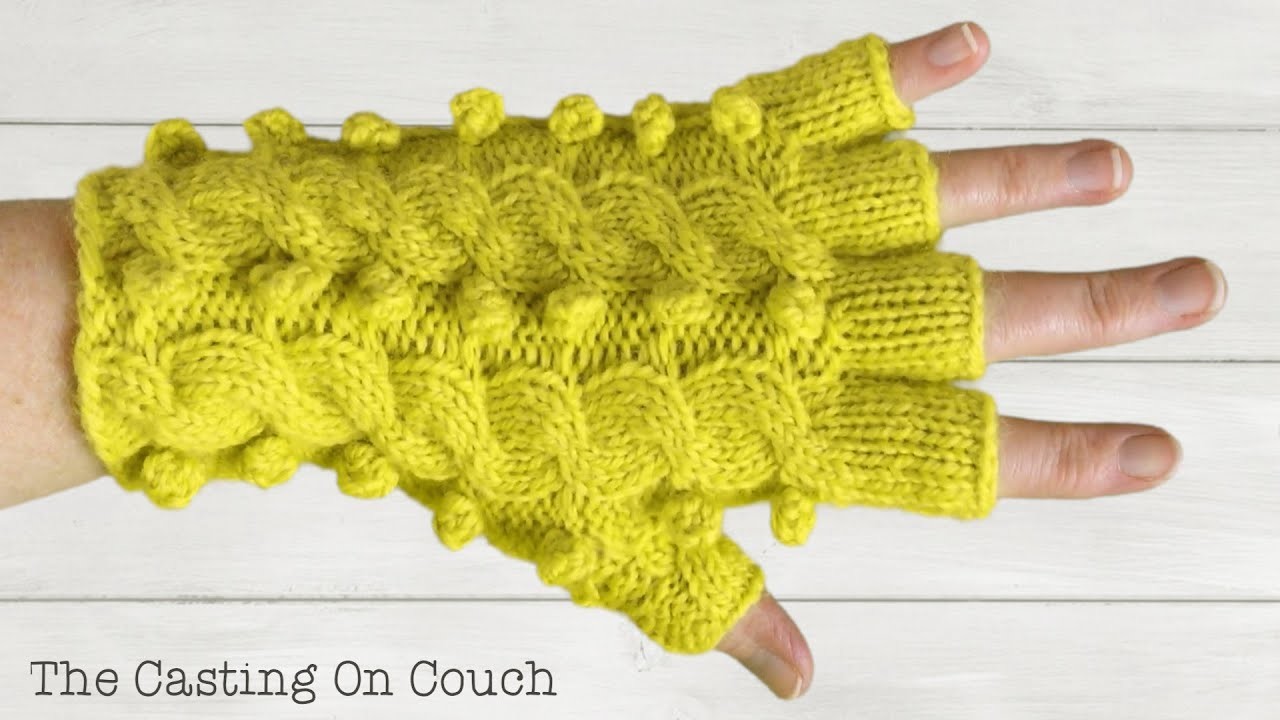 Cabled Bobble Gloves ♥️ The Casting On Couch