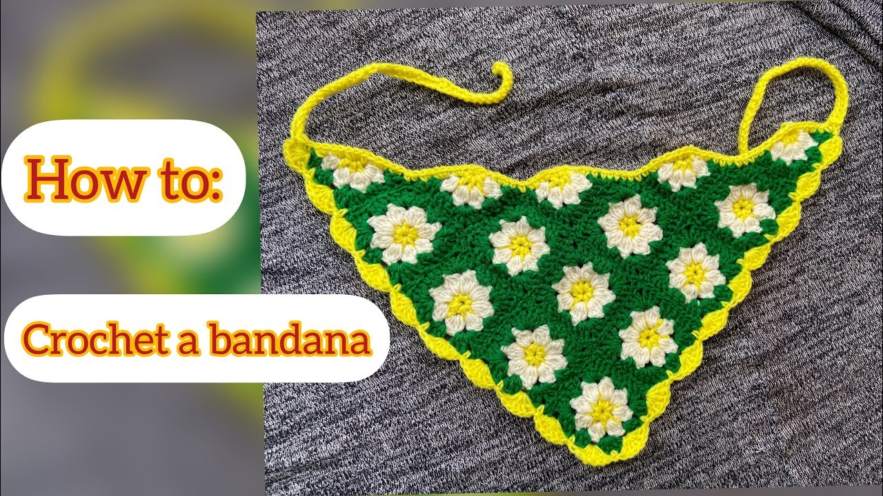 Crochet Bandana | Granny Square flowers
