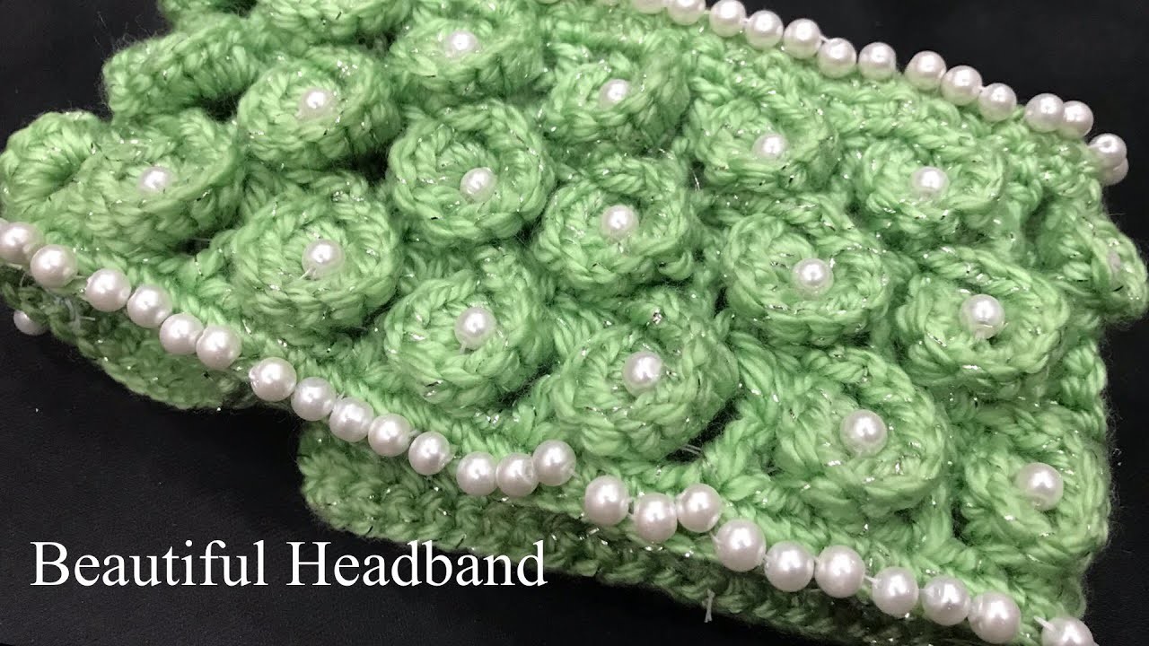 Crochet Headband with beads|best idea use crochet pattern |easy made headband |