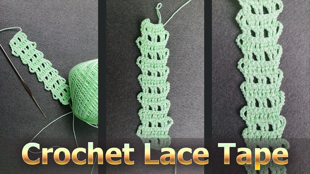 Crochet Lace tape with pattern easy tutorial