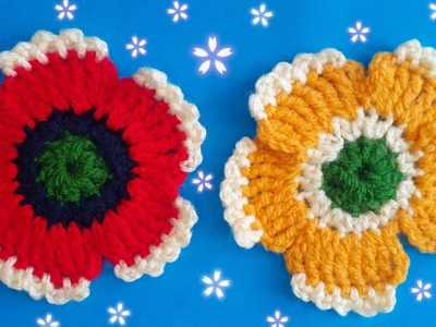 Crochet Poppy Flower Tutorial ???? How to crochet poppy ????