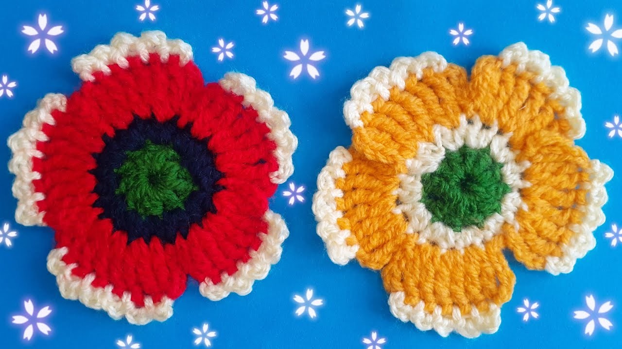 Crochet Poppy Flower Tutorial ???? How to crochet poppy ????