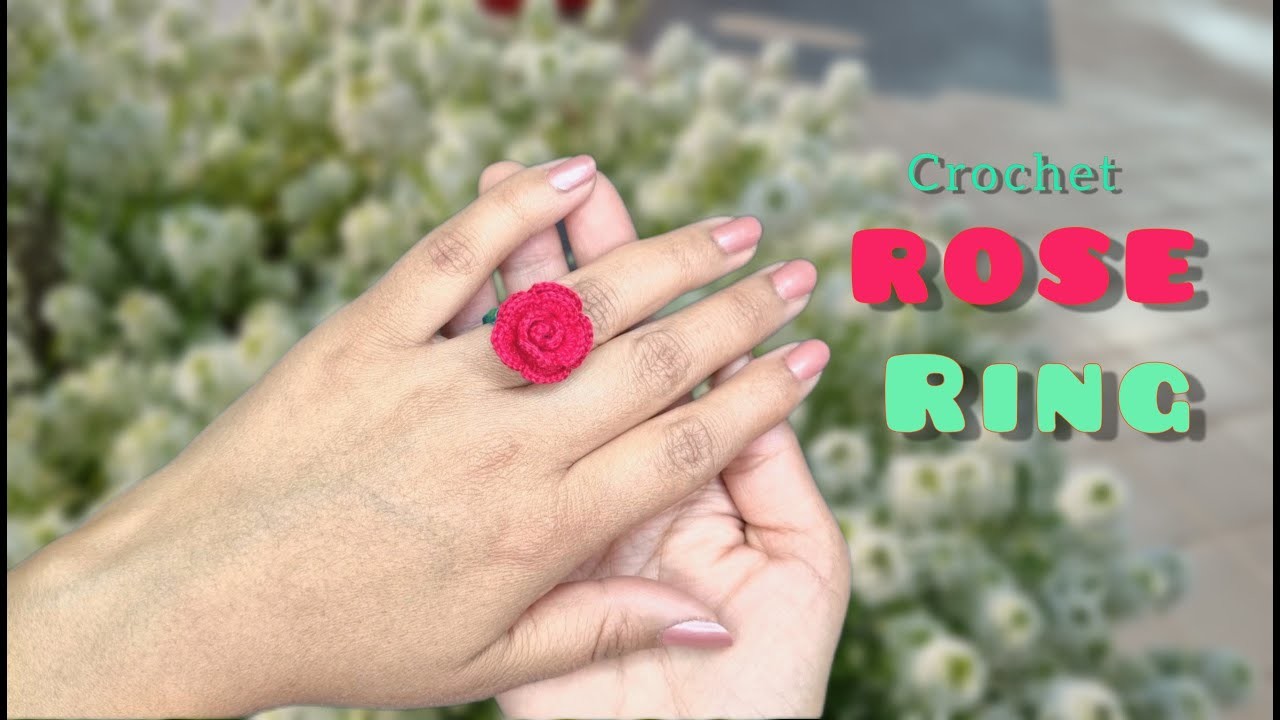 Crochet Rose Ring l how to crochet tiny Rose l crochet jewelry