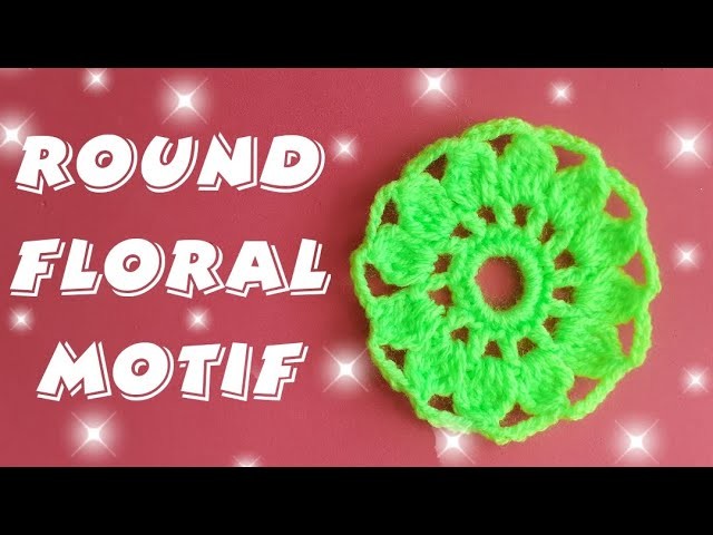 Crochet Round Floral Motif for Granny square ???? How to crochet flower ????